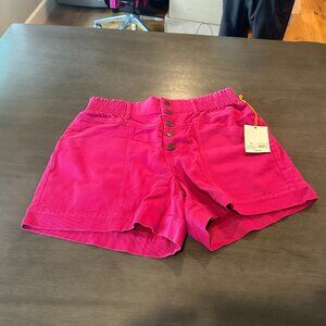Knox Rose Hi-Rise Relaxed Fit Traveling Short Womens Medium Purple Button Fly